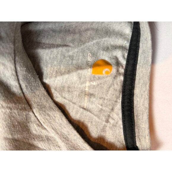 Carhartt Boys Grey Long-Sleeve Logo Tee Shirt Size 7 Cotton Blend Casual Style - Picture 5 of 10